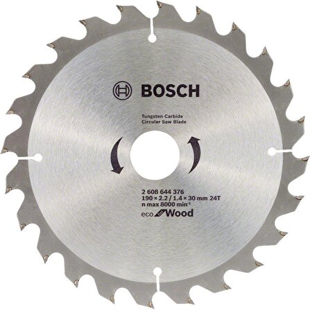 Bosch Eco 190*30 mm 24 Diş 10'lu Ahşap Daire Testere Bıçağı 2608644613